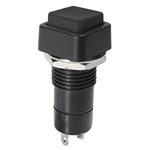 MODE 44-481-0 PUSH BUTTON SWITCH, SPST OFF-(ON) N/O         MOMENTARY, 3A @ 125VAC, WITH BLACK BUTTON, SOLDER TERMINALS