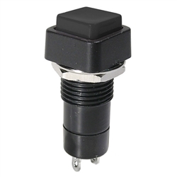 MODE 44-481-0 PUSH BUTTON SWITCH, SPST OFF-(ON) N/O         MOMENTARY, 3A @ 125VAC, WITH BLACK BUTTON, SOLDER TERMINALS