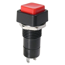 MODE 44-482-0 PUSH BUTTON SWITCH, SPST OFF-ON, 3A @ 125VAC, WITH RED BUTTON, SOLDER TERMINALS