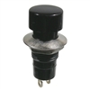 MODE 44-492-0 PUSH BUTTON SWITCH, SPST OFF-(ON) N/O MOMENTARY, 3A @ 125VAC, 12MM HOLE, BLACK BUTTON, SOLDER TERMINALS