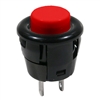 MODE 44-532N-0 PUSH BUTTON SWITCH, SPST OFF-(ON) N/O        MOMENTARY, 3A @ 125VAC, RED BUTTON, SOLDER TERMINALS