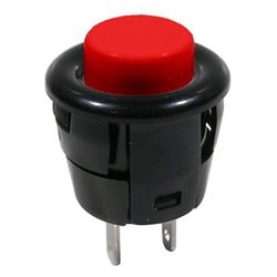 MODE 44-532N-0 PUSH BUTTON SWITCH, SPST OFF-(ON) N/O        MOMENTARY, 3A @ 125VAC, RED BUTTON, SOLDER TERMINALS