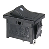 MODE 46-143J-1 ROCKER SWITCH SPST ON-OFF, 10A @ 125VAC /    6A @ 250VAC, BLACK WITH WHITE DOT, SOLDER TERMINALS
