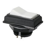 MODE 46-170-1 ROUND HOLE ROCKER SWITCH SPST ON-OFF, 6A @ 125VAC, WHITE BUTTON, 18MM MOUNTING HOLE, SOLDER TERMINALS