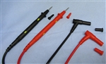PHILMORE 464 TEST LEAD SET WITH RIGHT-ANGLE BANANA PLUGS 48" LONG, 1" LONG PRODS (RED & BLACK)