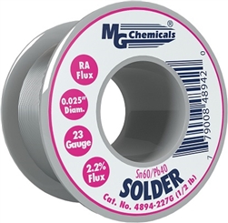 MG CHEMICALS 4894-227G RA SOLDER WIRE SN60/PB40 SPOOL       0.63 MM (0.025 IN) 227 G (0.5 LB) 23AWG