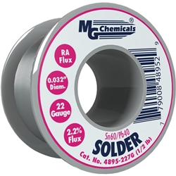 MG CHEMICALS 4895-227G RA SOLDER WIRE SN60/PB40 SPOOL       0.81 MM (0.032 IN) 227 G (0.5 LB) 21AWG *SPECIAL ORDER*