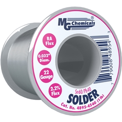 MG CHEMICALS 4895-454G RA SOLDER WIRE SN60/PB40 SPOOL       0.81 MM (0.032 IN) 454 G (1 LB) 22AWG