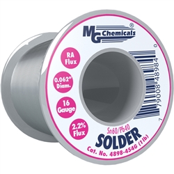 MG CHEMICALS 4898-454G RA SOLDER WIRE SN60/PB40 SPOOL       1.57 MM (0.062 IN) 454 G (1 LB) 16AWG