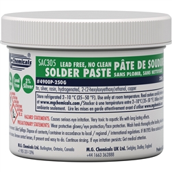 MG CHEMICALS 4900P-250G SAC305 NO CLEAN SOLDER PASTE, LEAD  FREE *SPECIAL ORDER*