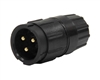 CONXALL 5182-3PG-3DC CONNECTOR 3 PIN MALE CABLE RECEPTACLE, IP67 CERTIFIED, 12AWG GOLD PLATED CONTACTS, SOLDER STYLE