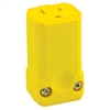 LEVITON 5259-VY 2 POLE 3 WIRE INDUSTRIAL GRADE AC FEMALE    PLUG, GROUNDING, 15A-125V, NEMA 5-15R, YELLOW