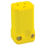 LEVITON 5259-VY 2 POLE 3 WIRE INDUSTRIAL GRADE AC FEMALE    PLUG, GROUNDING, 15A-125V, NEMA 5-15R, YELLOW