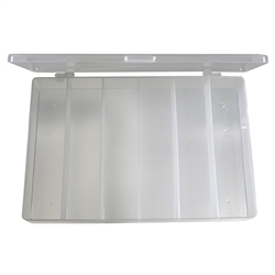 MODE 53-916-0 PLASTIC PARTS BOX, 6-COMPARTMENTS *WITHOUT    DIVIDERS* (10.83 X 7.17 X 1.57")