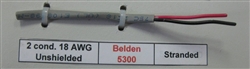 BELDEN 5300 18AWG 2 CONDUCTOR STRANDED UNSHIELDED GRAY      PVC CMG/FT4 300V 75C BLACK/RED 5300UE (305M = FULL ROLL)