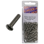 MODE 54-402-100 2MM X 10MM NICKEL PLATED ROUND PHILLIPS     HEAD BOLTS / SCREWS (METRIC) 100/PACK