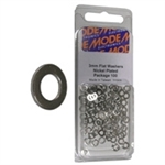MODE 54-437-100 4MM NICKEL PLATED FLAT WASHERS (METRIC)     100/PACK