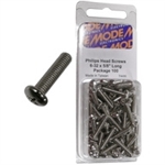 MODE 54-554-100 10-32 3/4" NICKEL PLATED ROUND PHILLIPS     HEAD BOLTS / SCREWS (UNC) 100/PACK