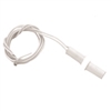 NTE 54-629 RESESSED MOUNT MAGNETIC REED SWITCH, 10W/VA SPST-NO, 3/8" WHITE WITH 18" LEADS, FOR CLOSED LOOP ALARM SYSTEM