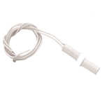 NTE 54-629 RESESSED MOUNT MAGNETIC REED SWITCH, 10W/VA SPST-NO, 3/8" WHITE WITH 18" LEADS, FOR CLOSED LOOP ALARM SYSTEM