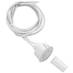 NTE 54-631 RESESSED MOUNT MAGNETIC REED SWITCH, 10W/VA SPST-NO, 3/8" WHITE WITH 18" LEADS, FOR CLOSED LOOP ALARM SYSTEM