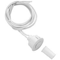 NTE 54-631 RESESSED MOUNT MAGNETIC REED SWITCH, 10W/VA SPST-NO, 3/8" WHITE WITH 18" LEADS, FOR CLOSED LOOP ALARM SYSTEM