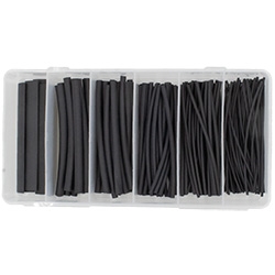 PICO 56-91 2:1 BLACK SINGLE WALL SHRINK TUBE ASSORTMENT     KIT, 1/16" TO 3/8"