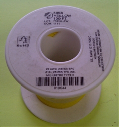 ALPHA 20AWG TEFLON YELLOW HOOKUP WIRE (100 FEET) 5856-100YEL (-60C - 200C)