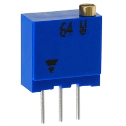 VISHAY SPECTROL 64W102 TRIMMER POTENTIOMETER 1K OHM 0.5 WATT 25 TURN, PCB MOUNT TRIMPOT, TOP ADJUSTMENT: 1 KOHMS 0.5W