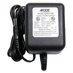 MODE 68-163A-1 POWER SUPPLY 16VAC 300MA WALL MOUNT          ADAPTER, 2.1MM PLUG