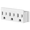 LEVITON 697-W INDOOR GROUNDED SINGLE-TO-TRIPLE ADAPTER,     NEMA 5-15P 125VAC 15A, WHITE