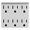 LEVITON 6ADP-W INDOOR DUPLEX OUTLET TO 6 GROUNDED OUTLET    CONVERTER, NEMA 5-15R 125VAC 15A, WHITE