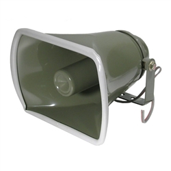 MODE 70-703-1 GREEN OUTDOOR HORN SPEAKER, 8 OHM @ 15W,      5" X 8" OPENING, 12" WIRE LEADS