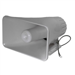 MODE 70-704-1 OUTDOOR HORN SPEAKER, 8 OHM @ 20W, WHITE ABS  PLASTIC, 4.5" X 8" OPENING, 12" WIRE LEADS