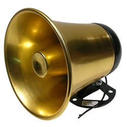 MODE 70-706-1 OUTDOOR HORN SPEAKER, 8 OHM @ 10W, ALL METAL  WITH SWIVEL BRACKET, 5" OPENING, 6" WIRE LEADS