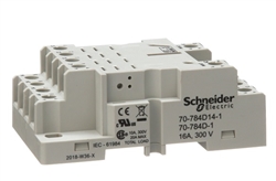 SCHNEIDER 70-784D-1 / 70-784D14-1 RELAY BASE / SOCKET 4PDT  14 PIN, DIN RAIL OR PANEL MOUNT, 16A@300V