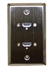 PHILMORE 75-701 DUAL HDMI FEMALE FEED-THRU JACK WALL        PLATE, STAINLESS STEEL