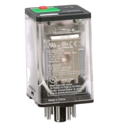 SCHNEIDER 750XBXRM4L-120A RELAY 120VAC DPDT 8 PIN OCTAL,    10A@277VAC/30VDC, CUL/CSA