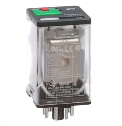 SCHNEIDER 750XBXRM4L-24A RELAY 24VAC DPDT 8 PIN OCTAL,      10A@277VAC/30VDC, CUL/CSA