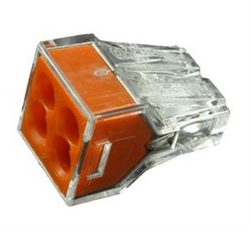 WAGO 773-164 STANDARD TERMINAL BLOCK ORANGE, 4 CONTACTS,    18-12AWG, WIRE CONNECTOR, 24A CURRENT RATING, 100/PACK