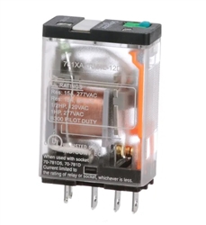 SCHNEIDER 781XAXRM4L-12D RELAY 12VDC SPDT 5 PIN SLIMLINE,   CSA: 15A@150VAC/28VDC 10A@277VAC, WITH TEST BUTTON & LED