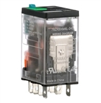 SCHNEIDER 782XBXM4L-24D RELAY 24VDC DPDT "ICECUBE" 8 PIN,   CSA: 15A@150VAC/28VDC 10A@277VAC, WITH TEST BUTTON & LED