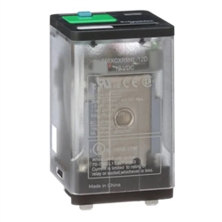 SCHNEIDER 788XCXRM4L-12D RELAY 12VDC 3PDT 11 PIN,           10A@277VAC/30VDC, WITH TEST BUTTON & LED, CUL/CSA