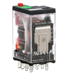 SCHNEIDER 792XDXM4L-120A RELAY 120VAC 4PDT "ICECUBE" 14 PIN, 6A@277VAC, 8A@120VAC/30VDC, WITH TEST BUTTON & LED, CUL/CSA