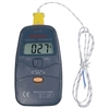 MODE 81-040-1 DIGITAL THERMOMETER, MEASURING TEMPERATURE    RANGE: -50C TO 750C, WITH HOLSTER, CLIP LEADS & BATTERY