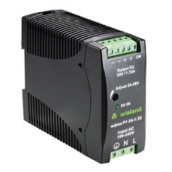 WIELAND 81.000.6110.0 WIPOS P1 24-1.25 24VDC 1.25AMP DIN    RAIL MOUNT SWITCHING POWER SUPPLY *SPECIAL ORDER*