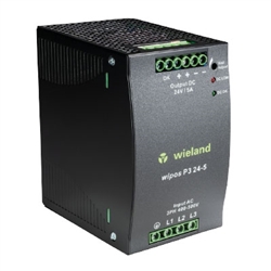 WIELAND 81.000.6160.0 WIPOS P3 24-5 24VDC 5AMP DIN          RAIL MOUNT SWITCHING POWER SUPPLY, 3 PHASE