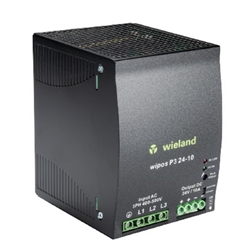 WIELAND 81.000.6170.0 WIPOS P3 24-10 24VDC 10AMP DIN        RAIL MOUNT SWITCHING POWER SUPPLY, 3 PHASE *SPECIAL ORDER*