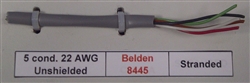 BELDEN 22AWG 5 CONDUCTOR CABLE, STRANDED, UNSHIELDED, GRAY  PVC, CMG/FT4 150V 80C 8445 (152M = FULL ROLL)