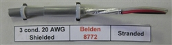 BELDEN 20AWG 3 CONDUCTOR CABLE, STRANDED, SHIELDED, GRAY    PVC CM 300V 60C 8772 (152M = FULL ROLL)